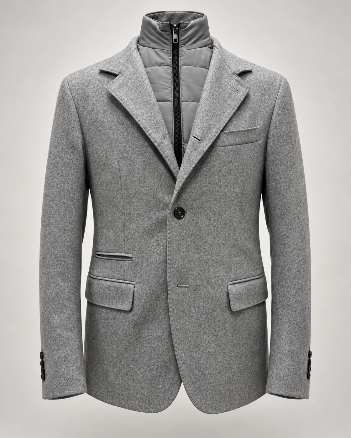 Veste sport matelassée, gris chiné — Vue produit