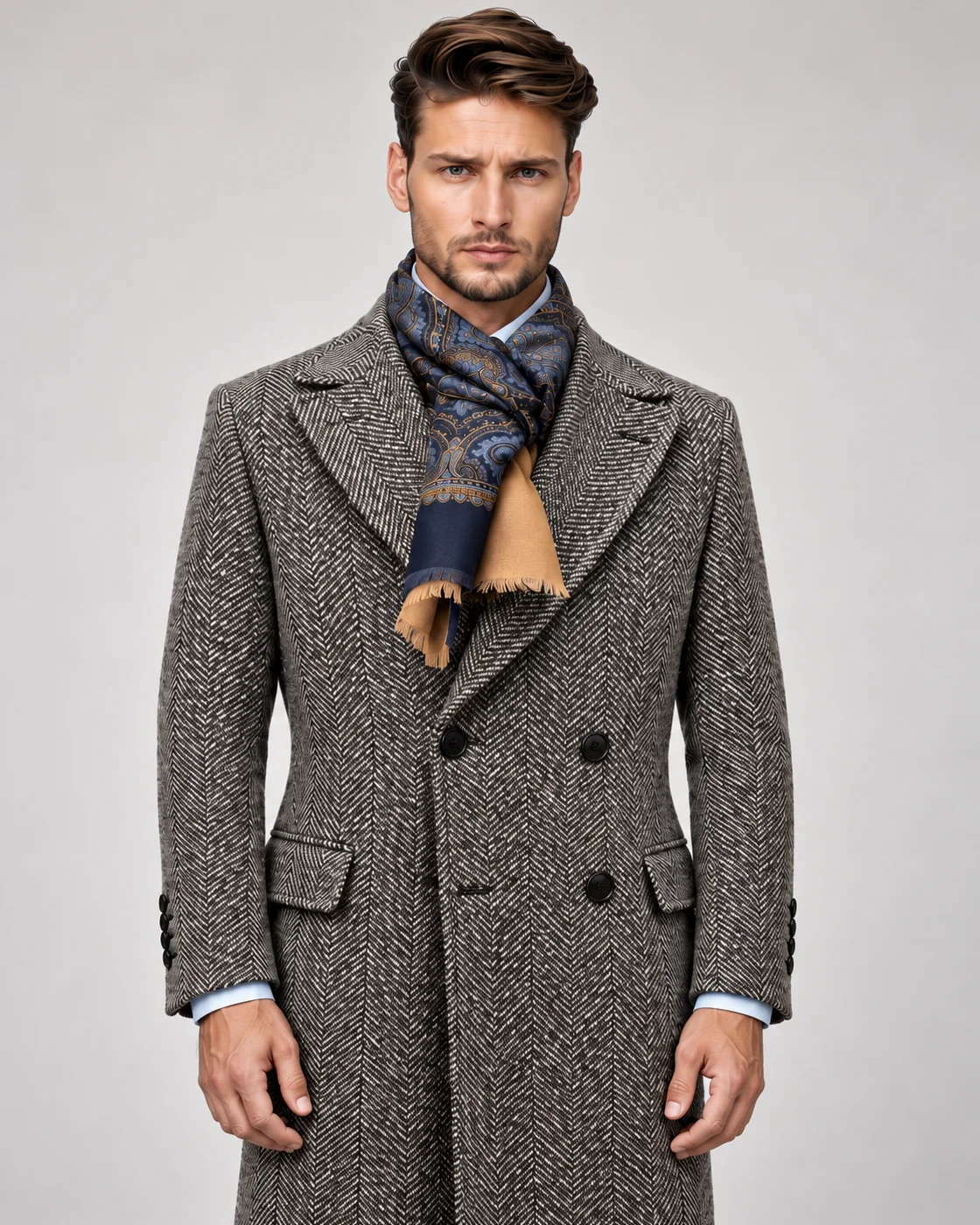 Manteau croisé à chevrons — Détails