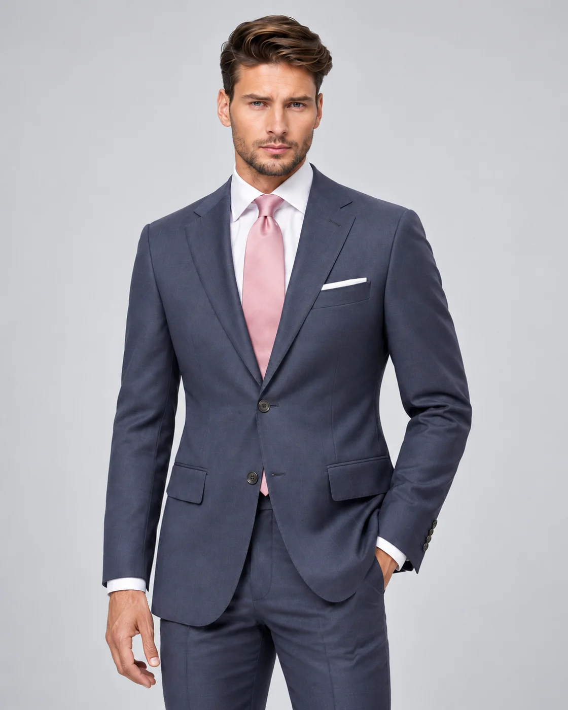 Costume bleu marine en pure laine — Détails