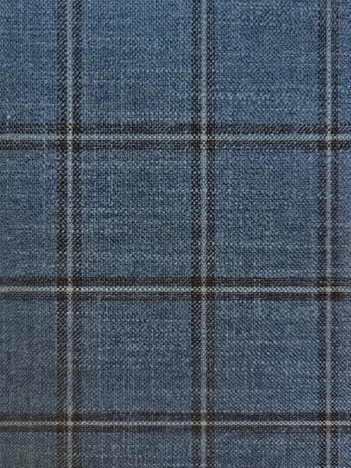 Blazer bleu ciel à carreaux en viscose de bambou — Texture du tissu