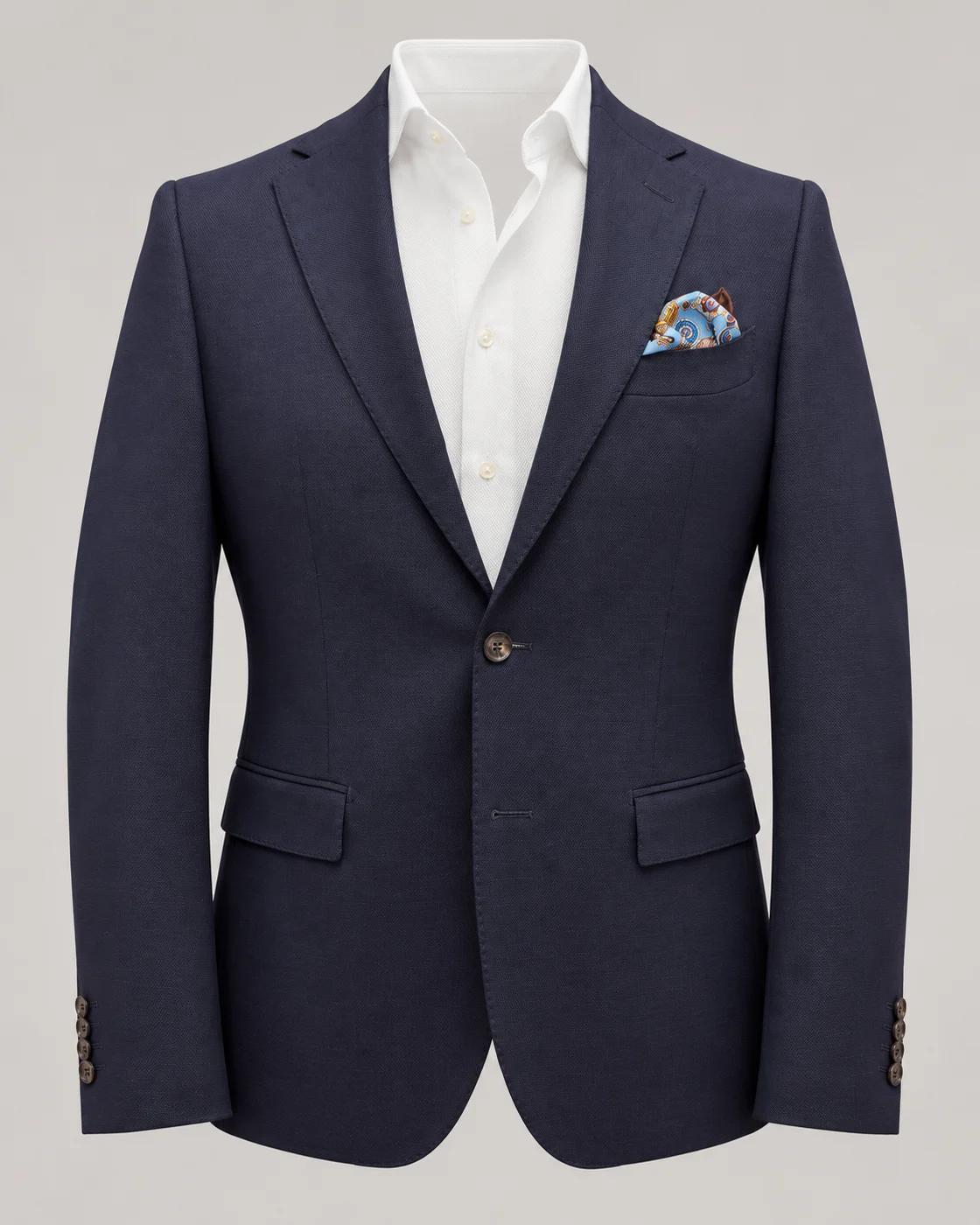 Blazer bleu marine en laine stretch — Vue produit