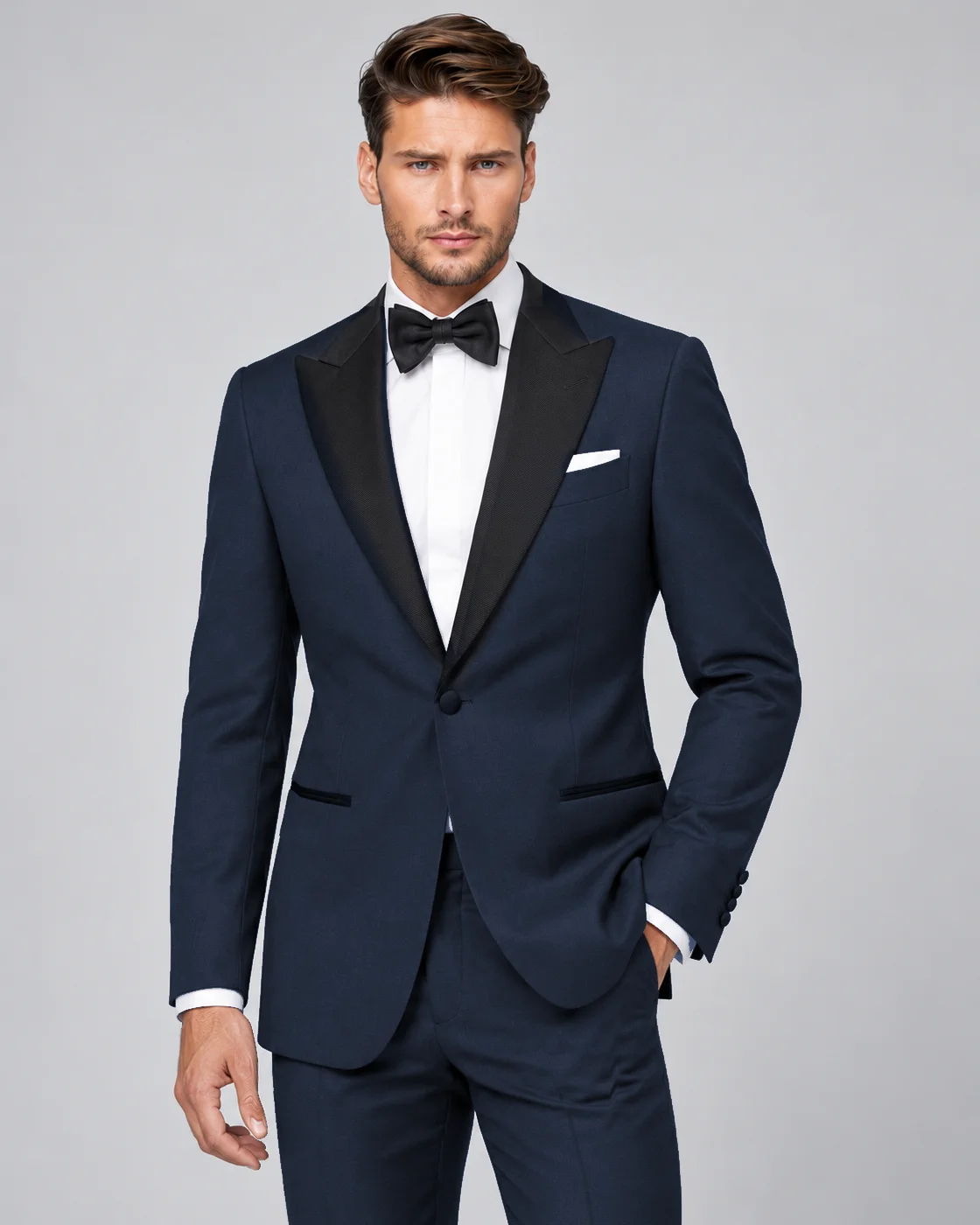 Smoking bleu nuit en pure laine — Détails