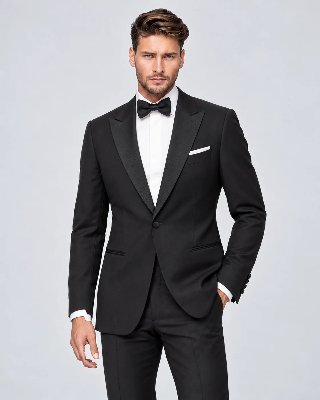 Smoking noir en pure laine — Détails