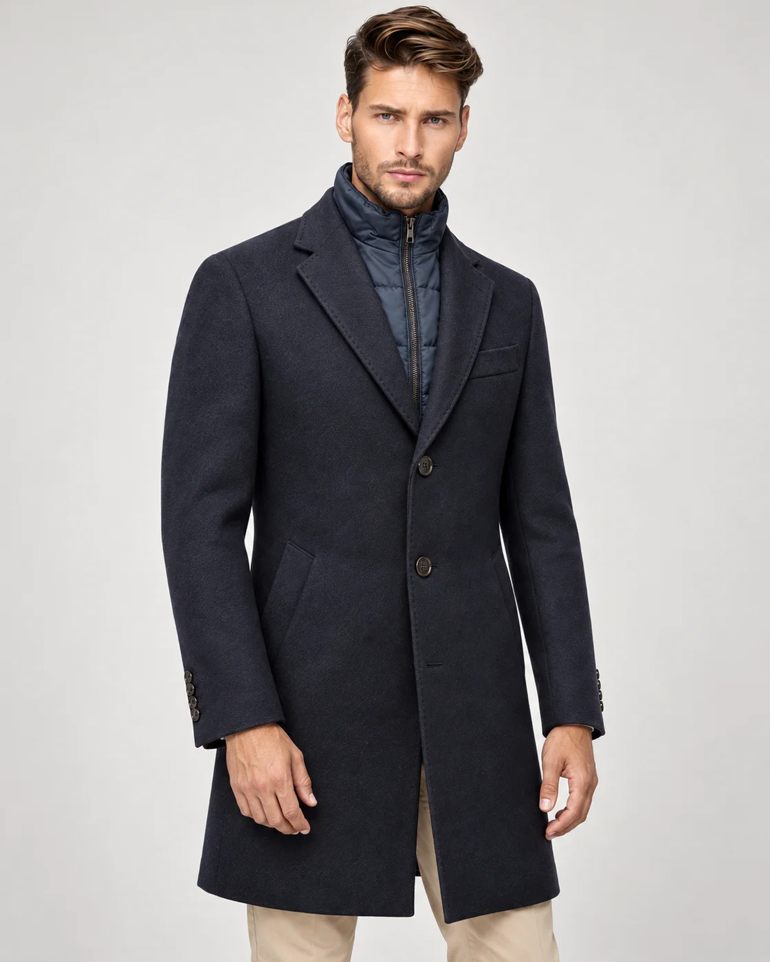 Manteau droit bleu marine — Détails