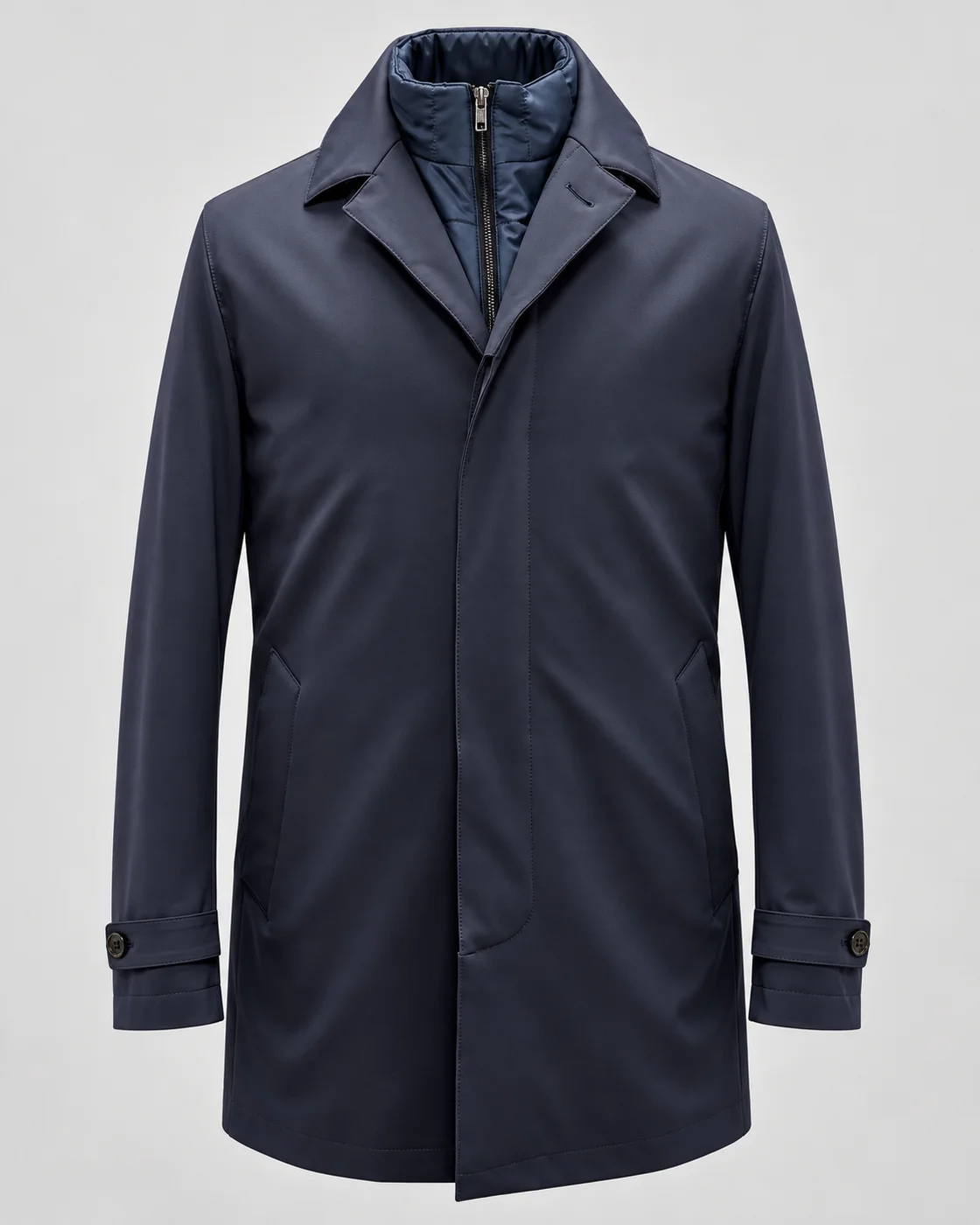 Manteau technique déperlant, bleu marine — Vue produit