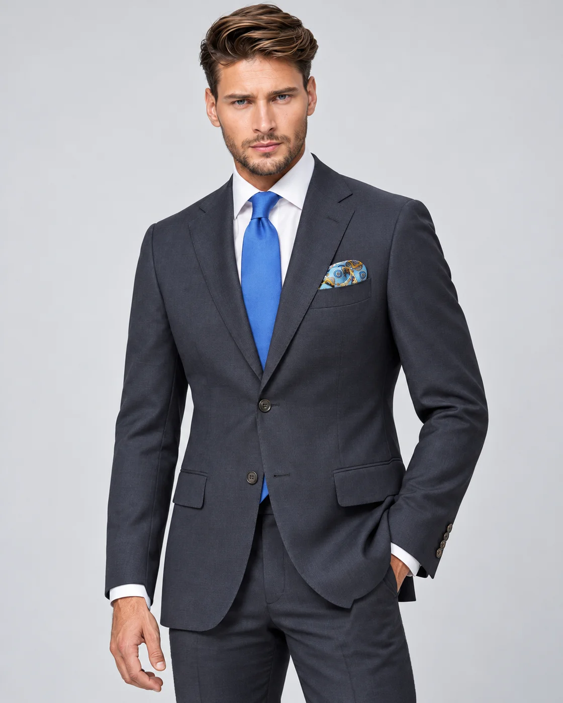 Costume bleu nuit en pure laine — Détails